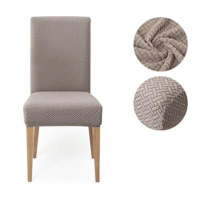 Stretch Mörkbeige Stolsöverdrag