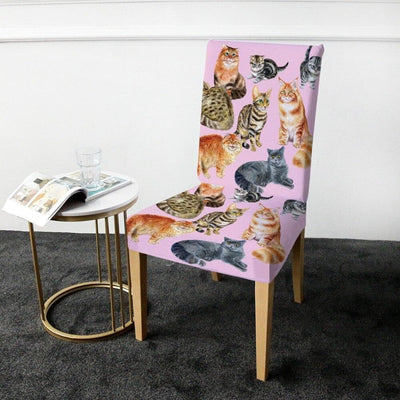 Rosa Kattstolsöverdrag