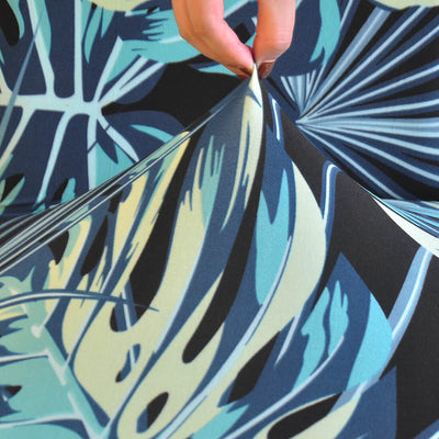 Blommigt Stolsöverdrag (Marinblå)