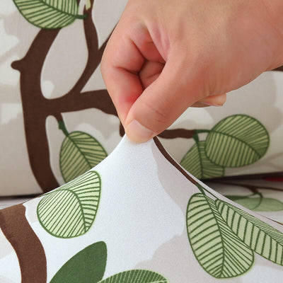 Blommigt Stolsöverdrag (Grön-Rosa)