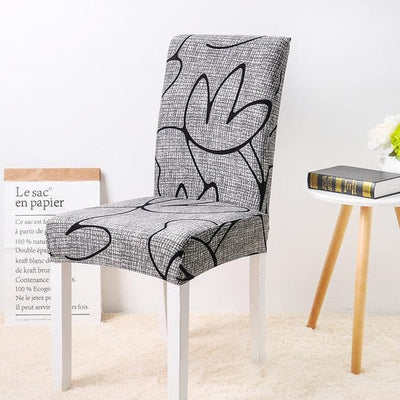 Grå Mönstrad Stolsöverdrag