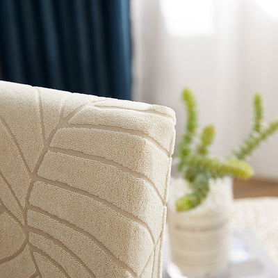 Beige Leaf Vattentät Stolsöverdrag