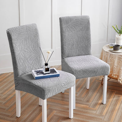 Vattentät Stolsöverdrag Löv Ljusgrå