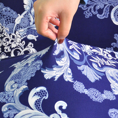 Vintage Vit Och Blå Stolsöverdrag