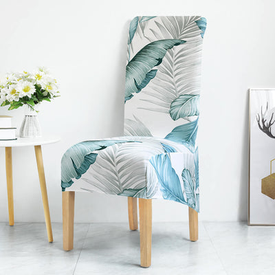 Xl Blommigt Stolsöverdrag Turkos