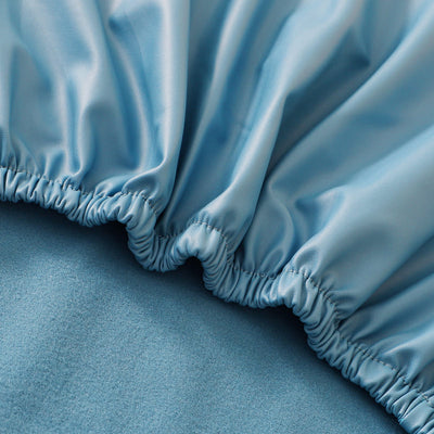 Sky Blue Läder Kontorsstolsöverdrag