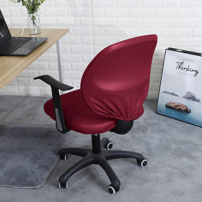 Kontorsstolsöverdrag I Vinröd Läder