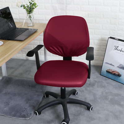 Kontorsstolsöverdrag I Vinröd Läder