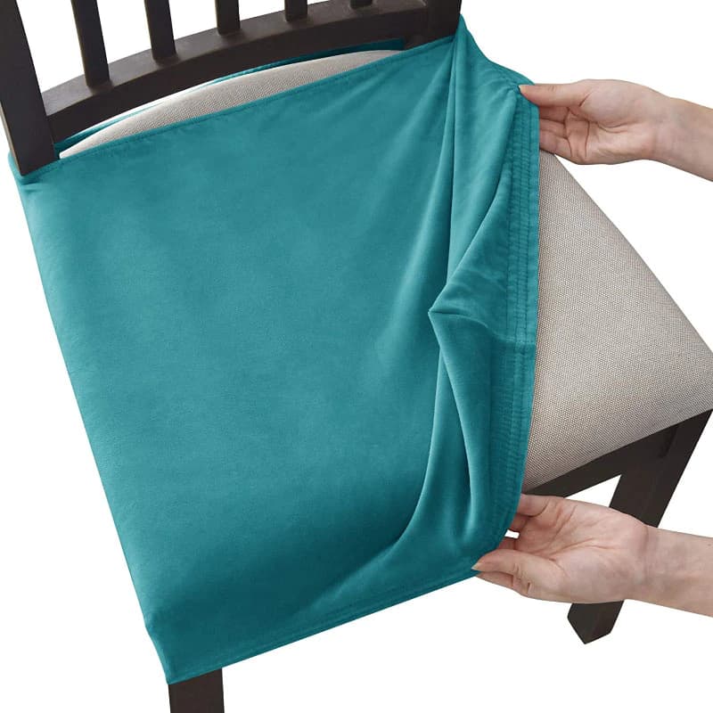 Turkosblå Sammetsstolsöverdrag