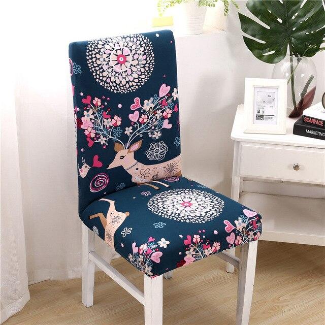 Blue Deer Blommig Stolsöverdrag
