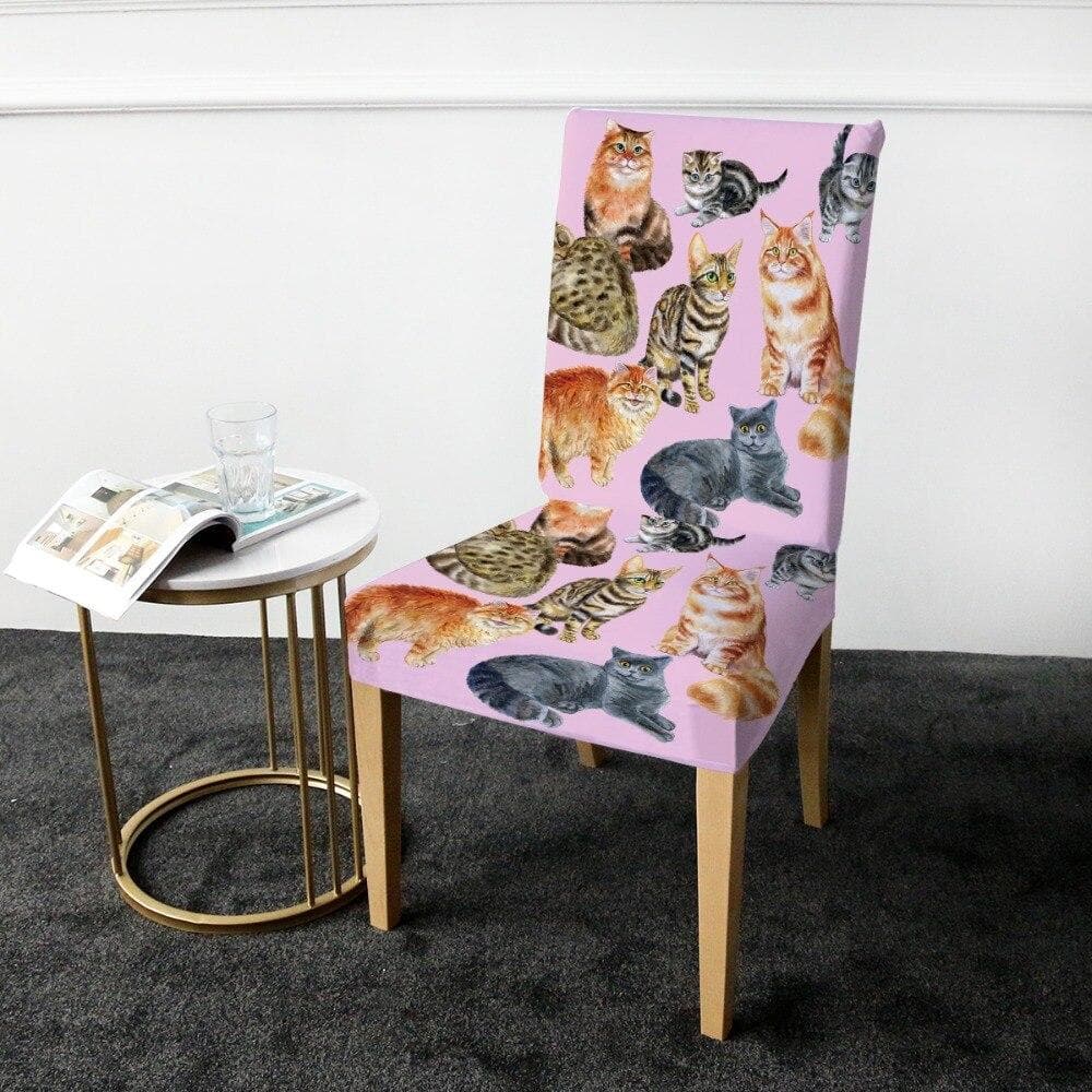 Rosa Kattstolsöverdrag