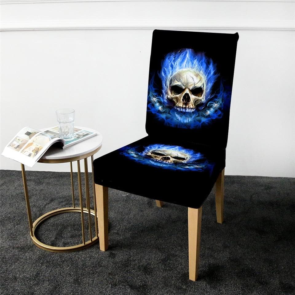 Flaming Skull Stolsöverdrag