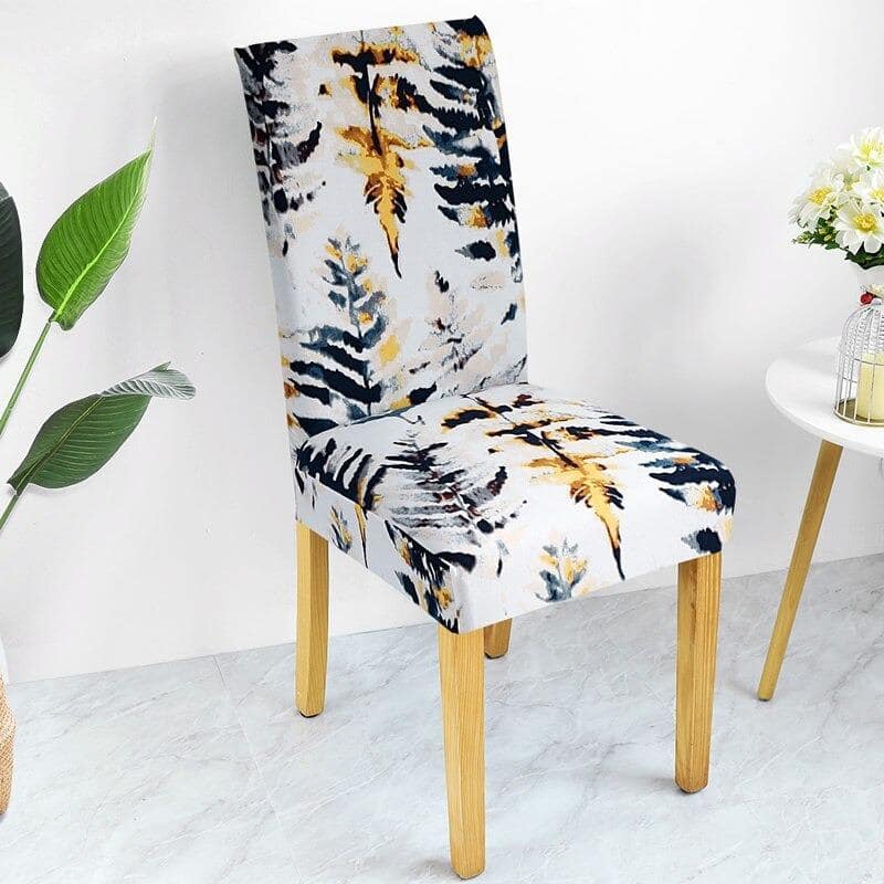 Vit Blommigt Stolsöverdrag