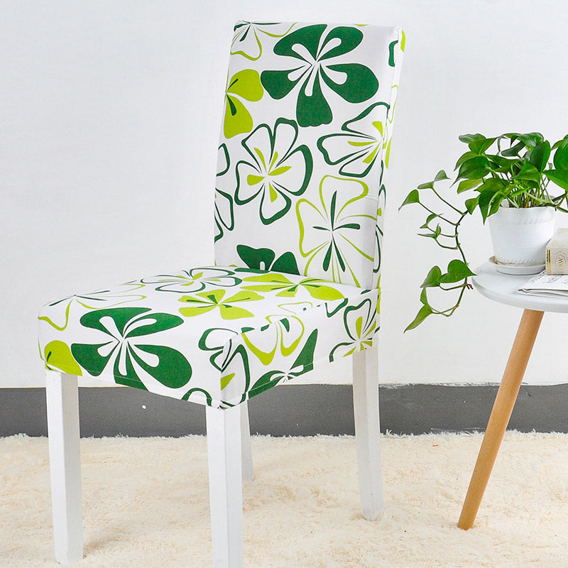 Blomma Stolsöverdrag (Grön)