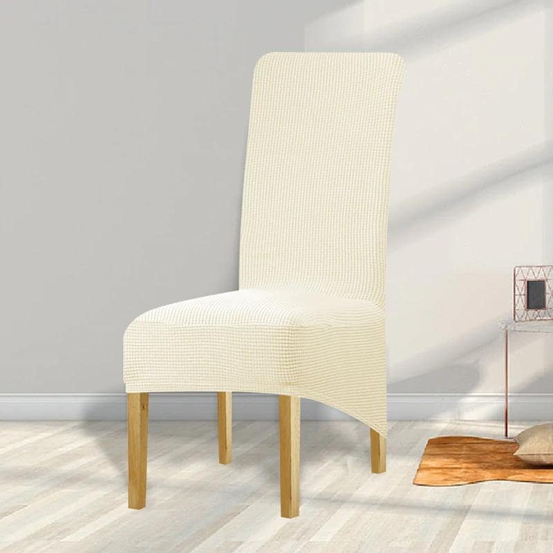 Stor Storlek Stolöverdrag Vanilla White