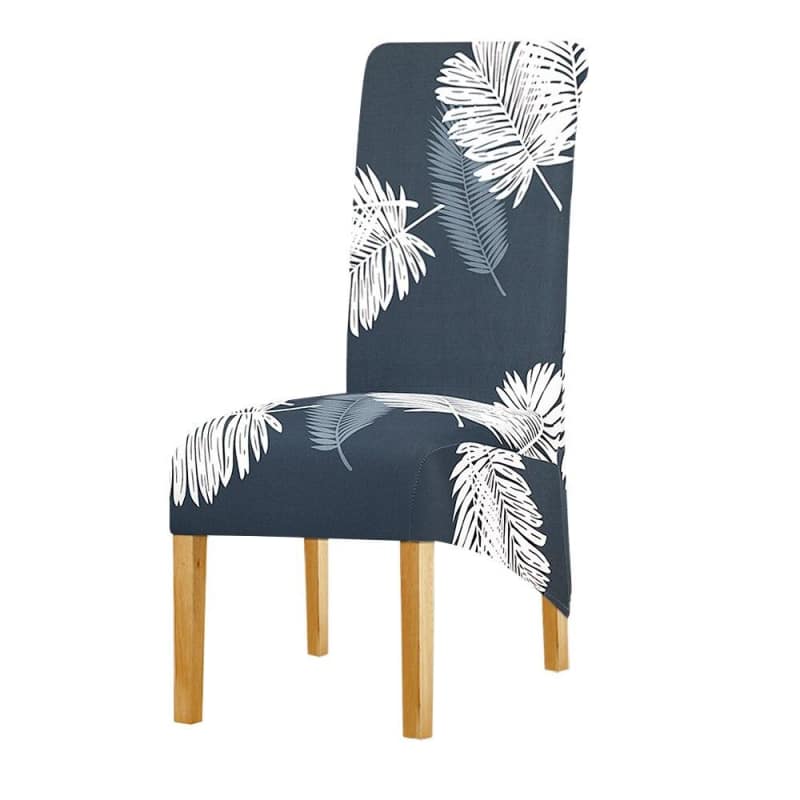 Stor Storlek Grå Stolsöverdrag Med Vita Fjädrar