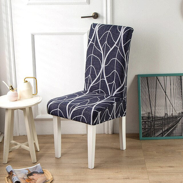 Mörkgrå Stolsöverdrag Med Vitt Mönster