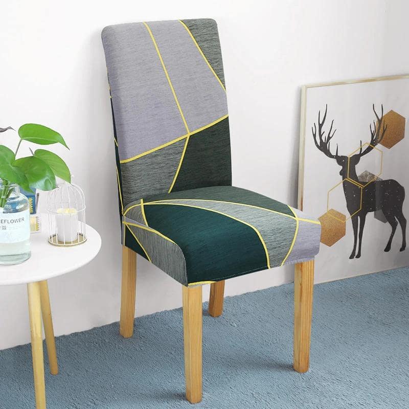 Grå Och Grön Stolsöverdrag