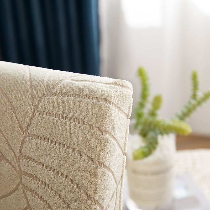 Beige Leaf Vattentät Stolsöverdrag