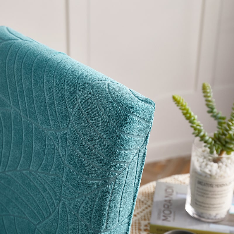 Sky Blue Leaf Vattentät Stolsöverdrag