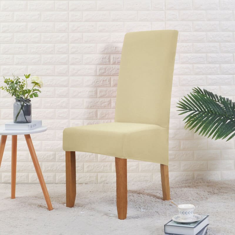 Cream Beige Stort Stolsöverdrag