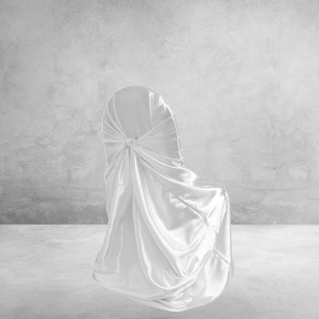 Bröllopsstolsöverdrag I Vit Satin