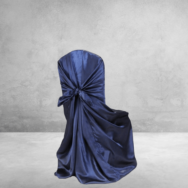 Midnattsblå Satin Bröllopsstolsöverdrag