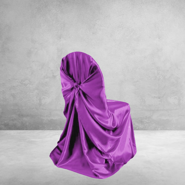 Bröllopsstolsöverdrag I Lila Satin