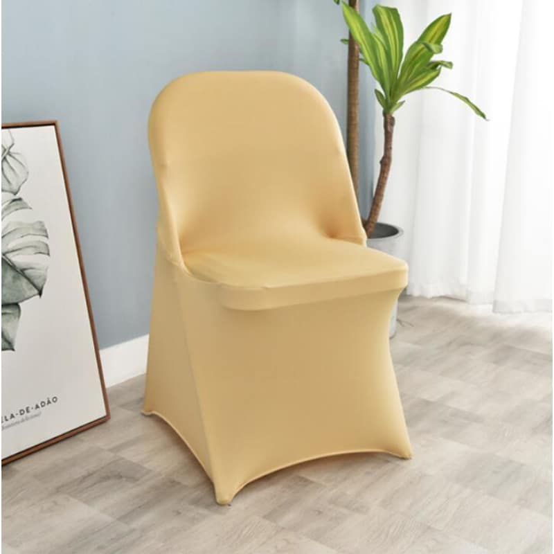 Beige Fällbara Stolsöverdrag För Bröllop