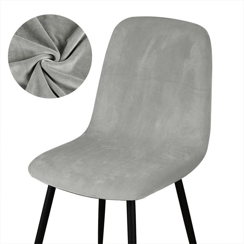 Skandinaviskt Stolsöverdrag Metallgrå Sammet