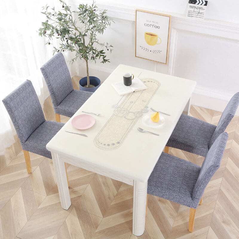 Blå Grå Tyg Stolsöverdrag