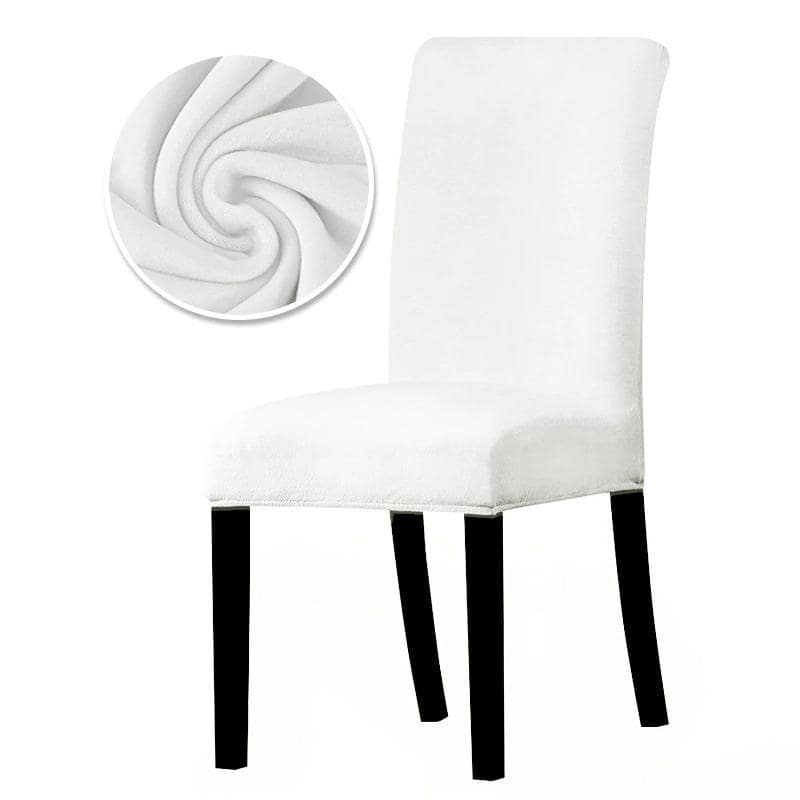 Snövit Sammetsstolsöverdrag
