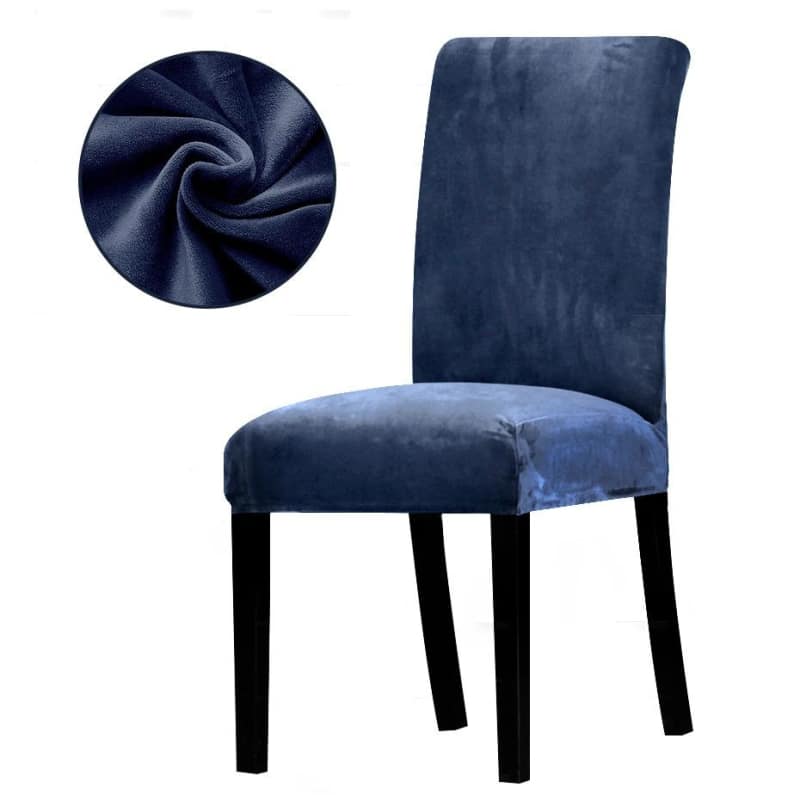 Cobalt Blue Velvet Stolsöverdrag