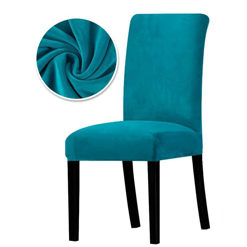 Turkosblå Sammetsstolsöverdrag