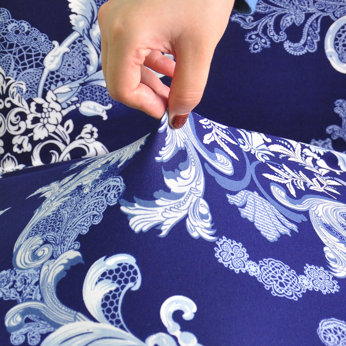 Vintage Vit Och Blå Stolsöverdrag