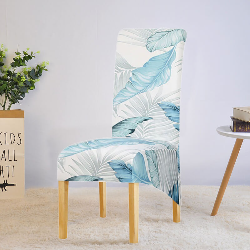 Xl Blommigt Stolsöverdrag Turkos