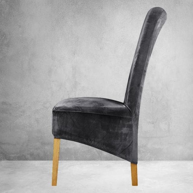 Xl Mörkgrå Sammetsstolsöverdrag