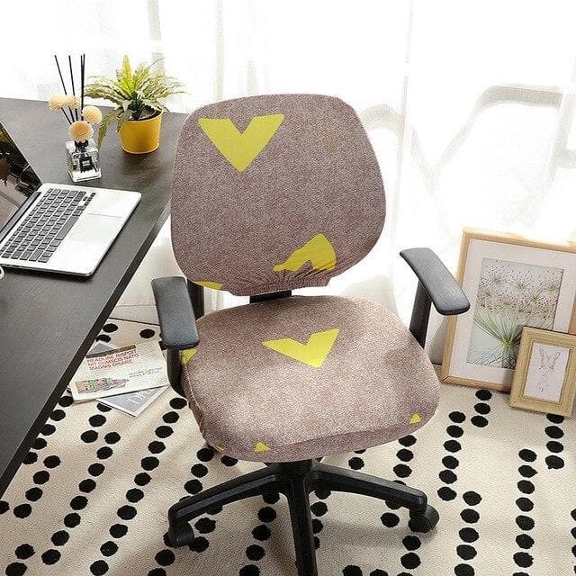 Mörkbeige Kontorsstolsöverdrag