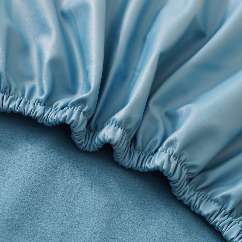 Sky Blue Läder Kontorsstolsöverdrag