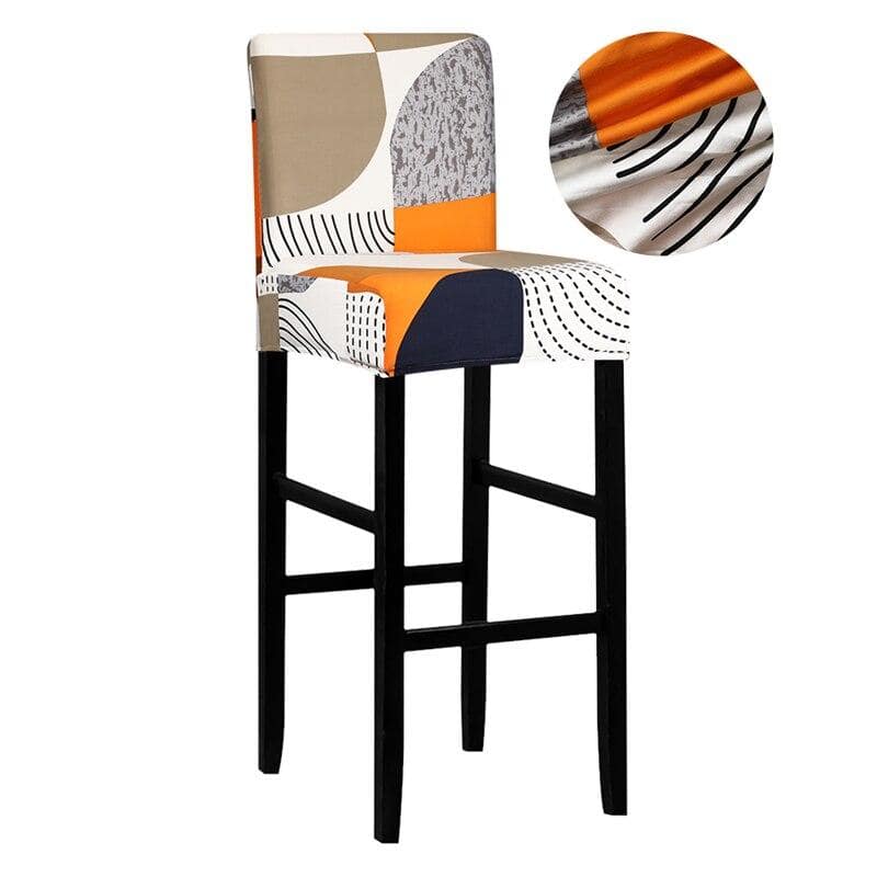 Vit, Beige Och Orange Barstolsöverdrag