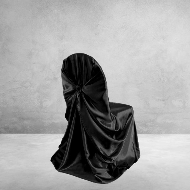 Bröllopsstolsöverdrag I Svart Satin